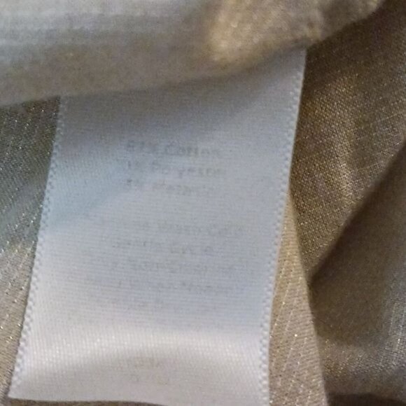 Talbots Womens 12 Beige Tunic Top 3/4 Sleeve Half Button Front Casual Blouse - Picture 8 of 8